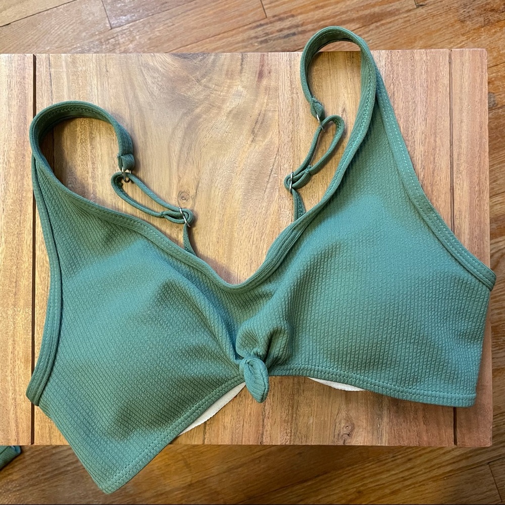 Green Ribbed Bikini - Picture 2 of 5